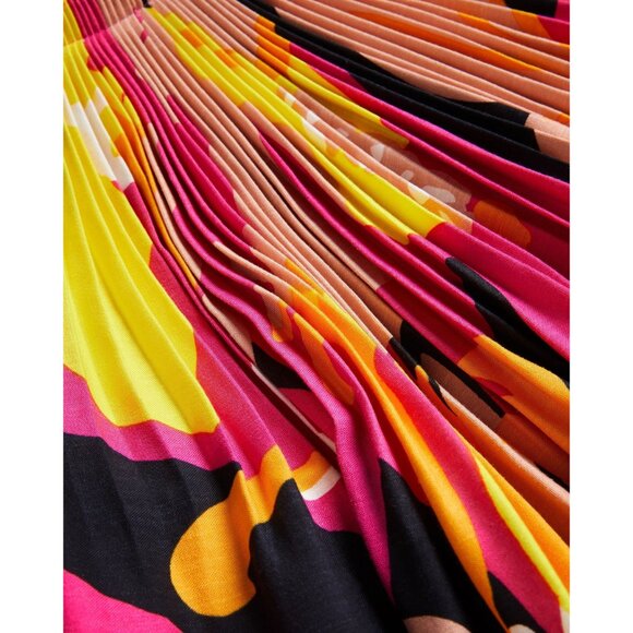 TED BAKER Maxi Dress Ikella Strappy Back Hater Floral Linen Pleated Resortwear 0 - Picture 3 of 16